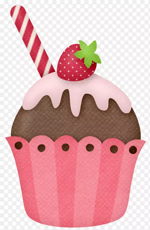 草莓冰淇淋纸杯蛋糕松饼短蛋糕草莓冰淇淋