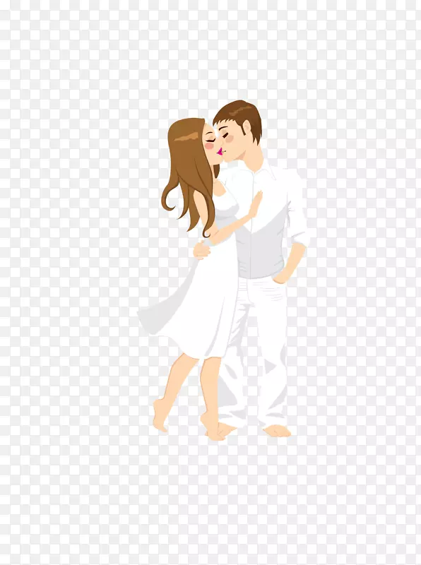 婚姻女性插图-白色浪漫美婚姻男女