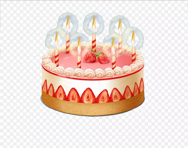 生日蛋糕草莓奶油蛋糕剪贴画-卡通草莓生日蛋糕