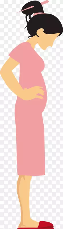 妇女插图-下腹部超长孕妇