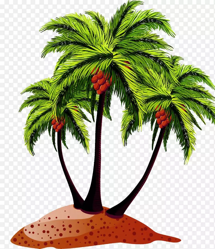 椰子树科免费绘画-茂盛的椰子叶图片材料