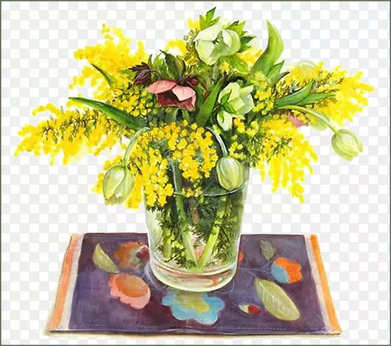 花束黄色花瓶-黄色花束