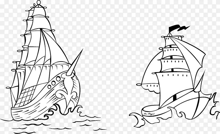 刺青船画帆船-帆船