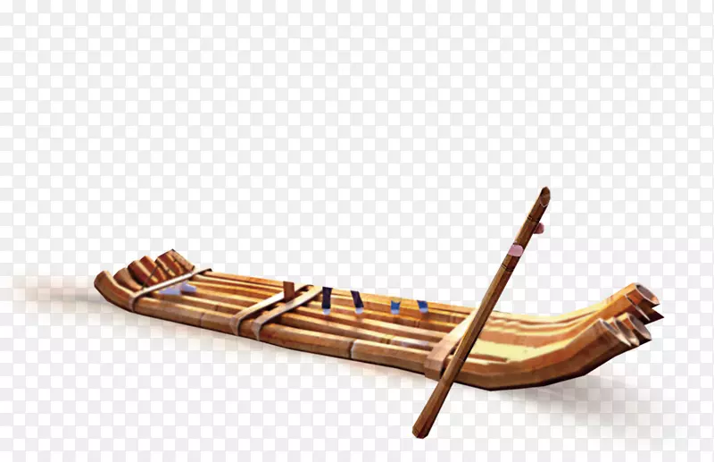 竹筏竹夹艺术-美丽的复古木筏船