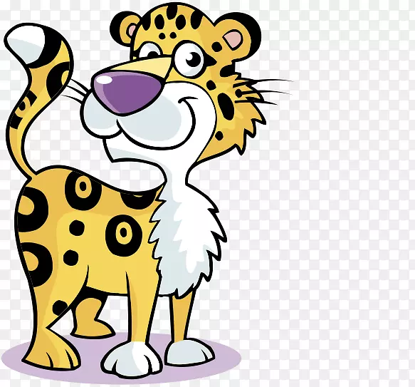 豹夹艺术-可爱的卡通豹嬉戏