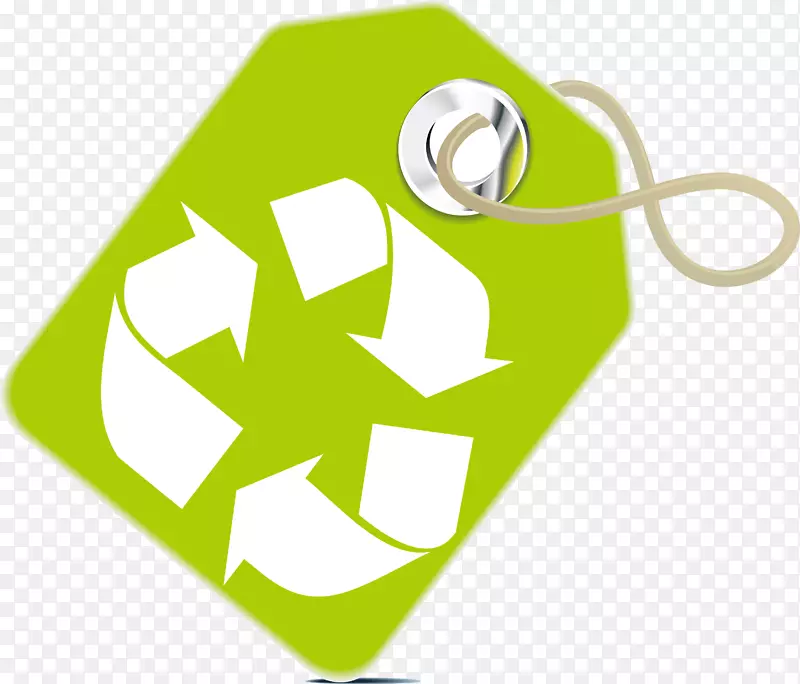 回收符号废物容器图标-绿色三角环标签