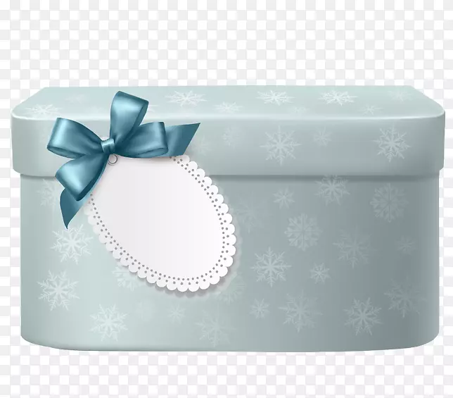 礼品盒蓝色剪贴画-礼品