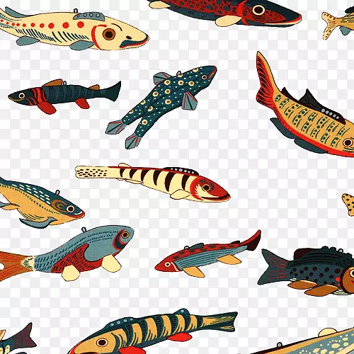 纸张印刷艺术-许多鱼