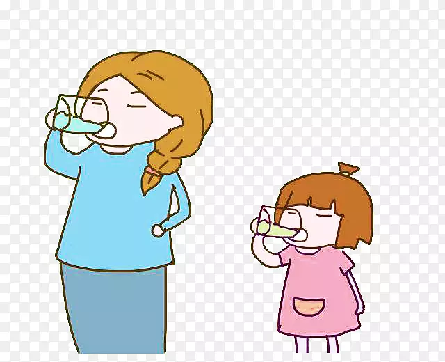喝母子-母亲和婴儿喝水的图片材料