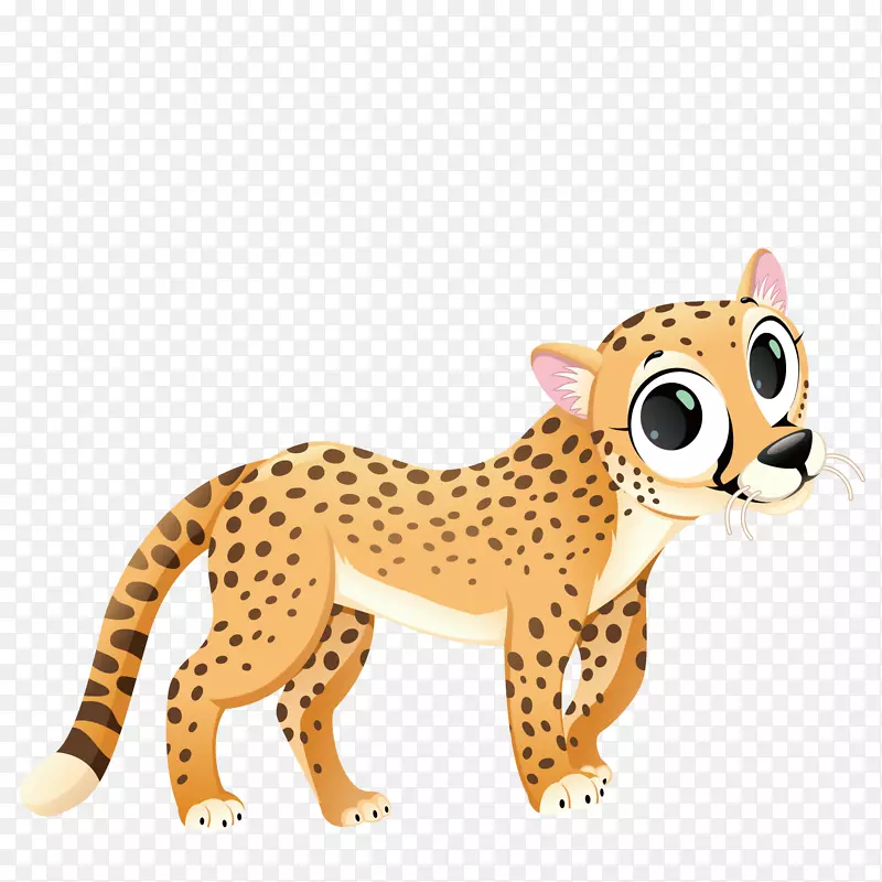 非洲卡通动物剪贴画-可爱豹