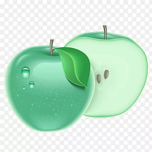 苹果绿画夹艺术-卡通苹果