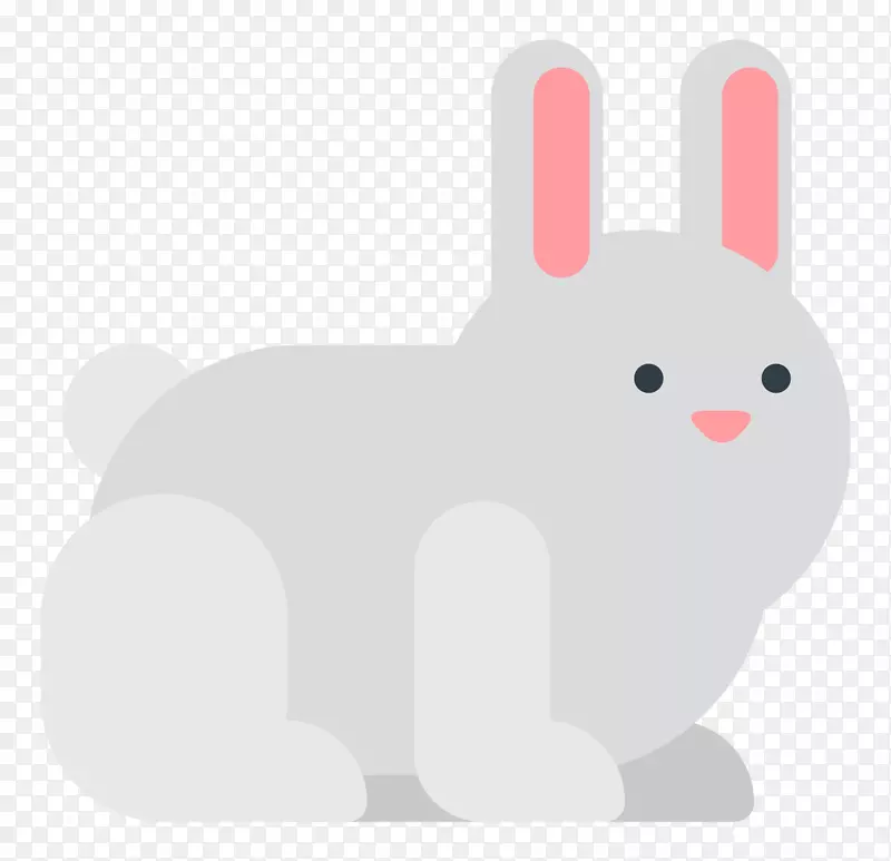 国内兔子复活节兔子胡须插图-扁平兔子图标
