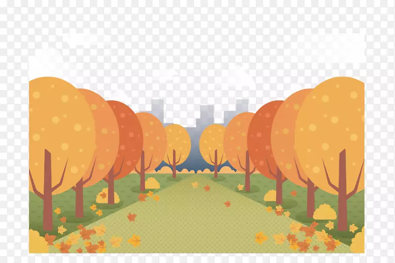 秋季下载插图-秋天两边的叶子
