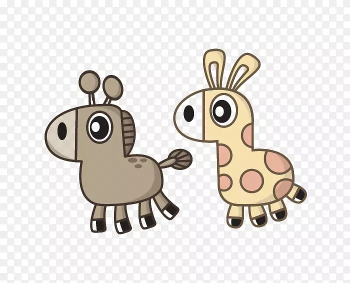 长颈鹿卡通插图-创意卡通鹿
