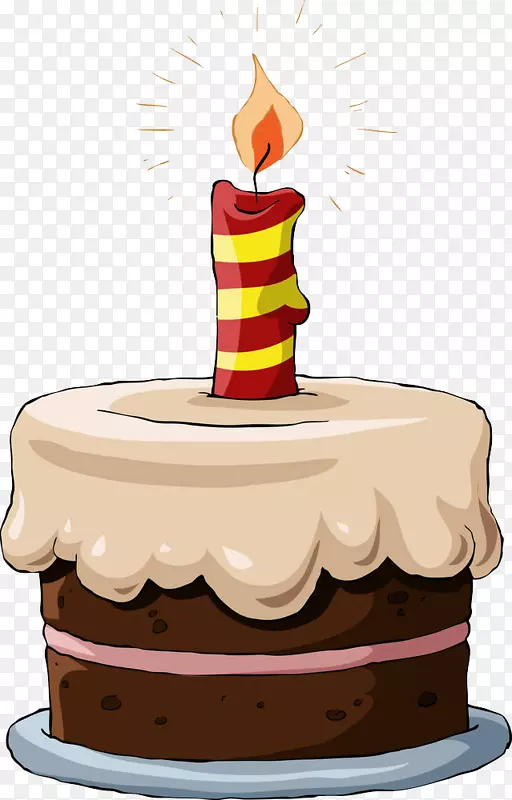 生日蛋糕巧克力蛋糕婚礼蛋糕冰淇淋蛋糕海绵蛋糕上点燃的蜡烛