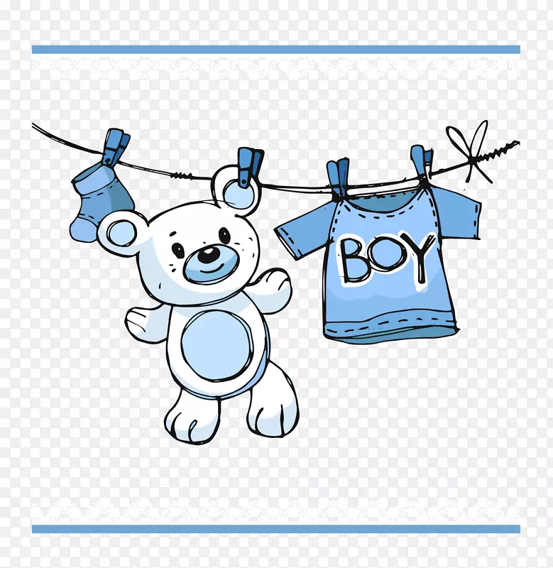 婴儿男婴淋浴器-病媒衣服熊