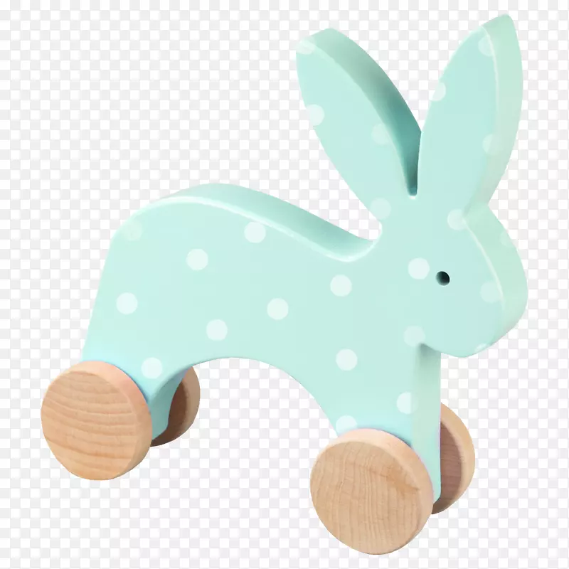 欧洲兔子玩具蓝木制玩具兔