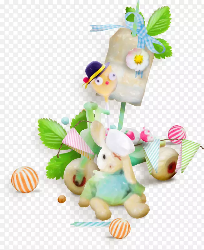 复活节兔子生日小兔-装饰性兔子