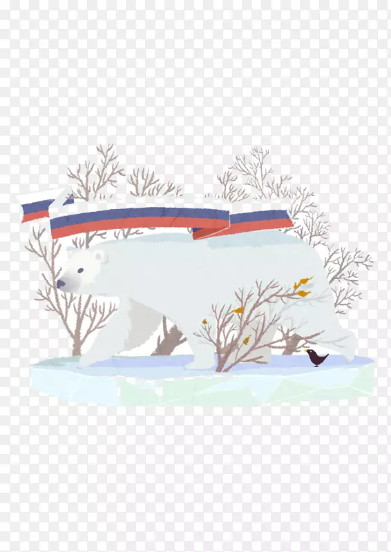 北极熊画手绘北极熊