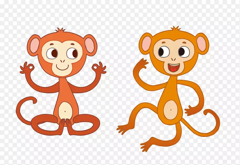 卡通海报插图-猴子