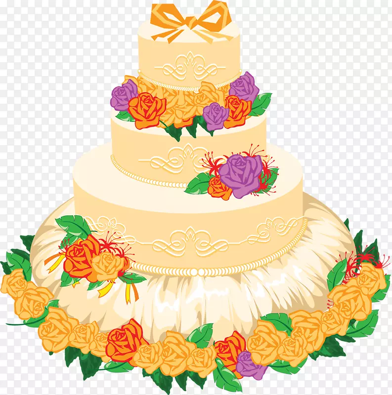 婚礼蛋糕糖霜剪贴画-蛋糕