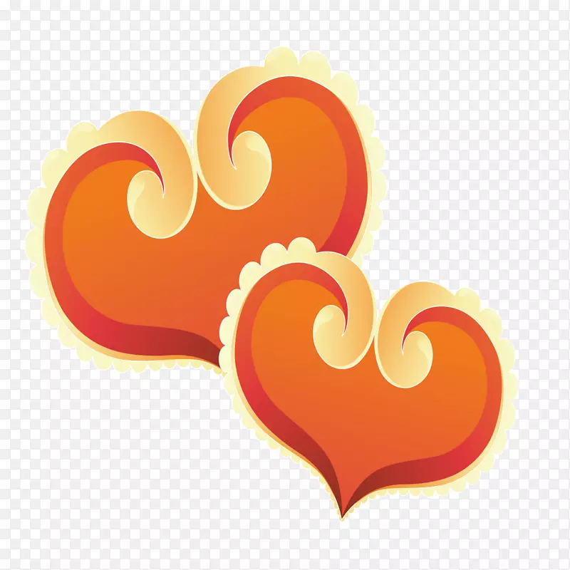 心情人节橙色剪贴画-橙色爱情