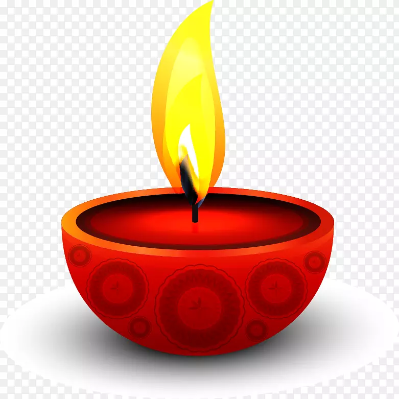 蜡烛下载剪辑艺术-彩绘红烛图案