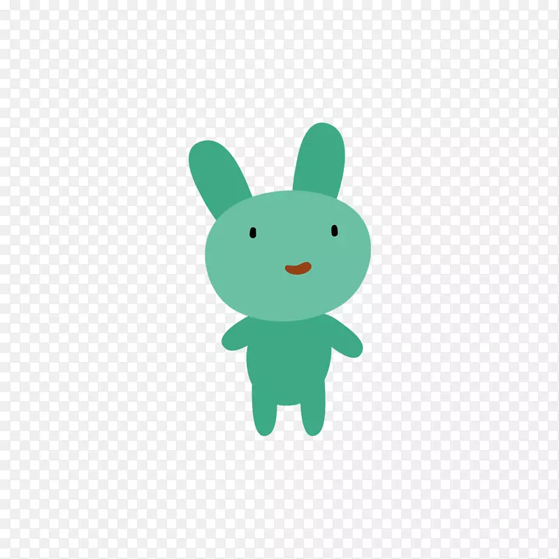 卡通动物下载-绿色卡通兔