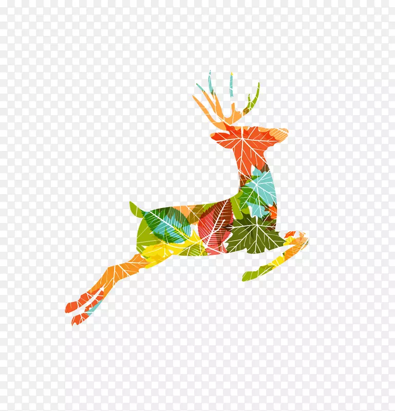 麋鹿驯鹿圣诞剪贴画-现代元素鹿