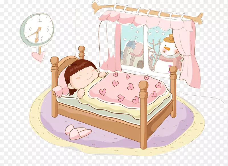 冬眠儿童婴儿床-冬天睡觉的儿童