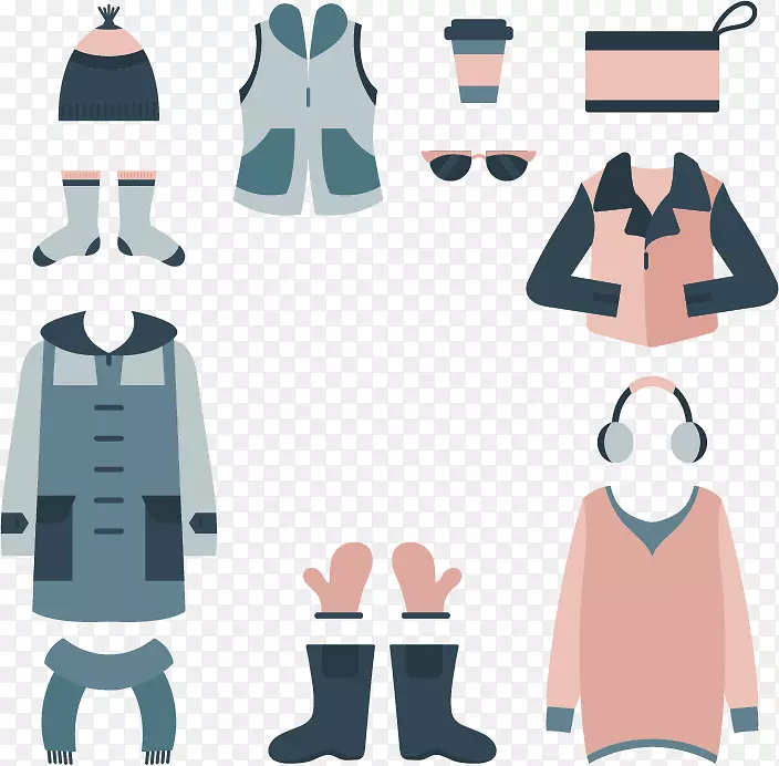 服装冬季设计师插图-平暖冬季服装