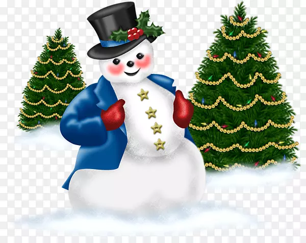 雪人圣诞剪贴画-雪中的雪人