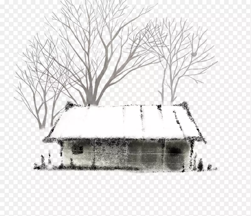 冬天的树-冬天的房子里有树的创造者