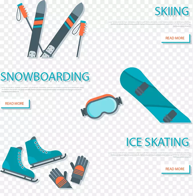 冬季运动横幅滑雪-三个冬季运动横幅