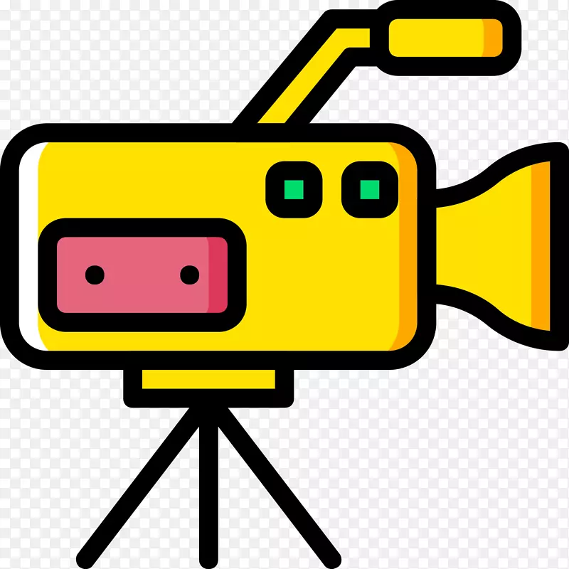 摄像机可伸缩图形图标-黄色高清摄像机图标