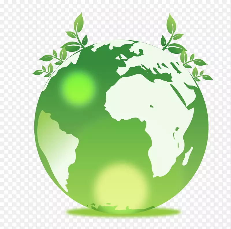 绿色环保剪贴画-绿色地球叶