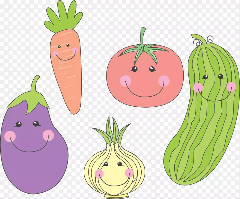 卡通版税-免费插图-卡通蔬菜材料