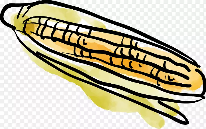 玉米面包玉米片玉米手绘蔬菜元素
