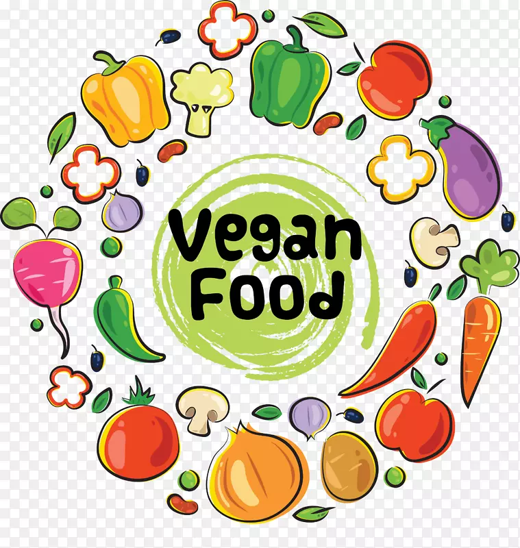 素食快餐蔬菜素食.手绘蔬菜图案
