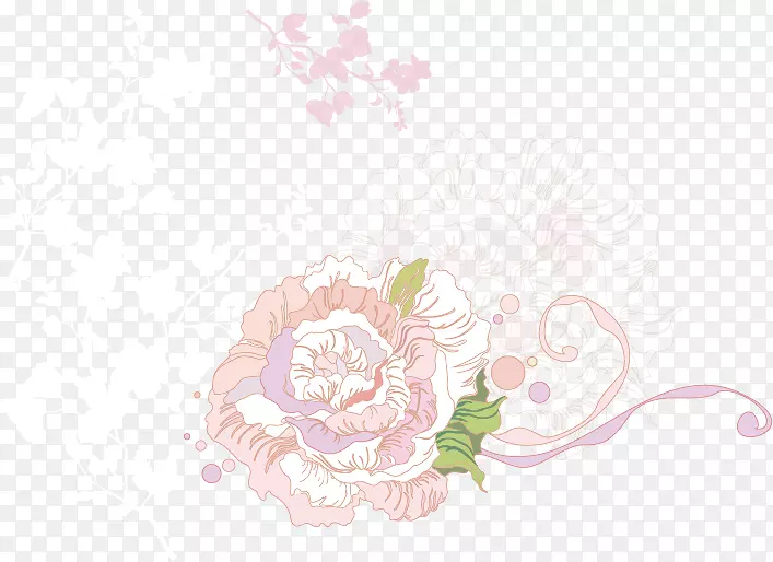 花卉设计玫瑰科花瓣图案-花卉趋势线