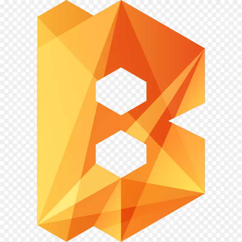 字母b-橙色不规则字母b