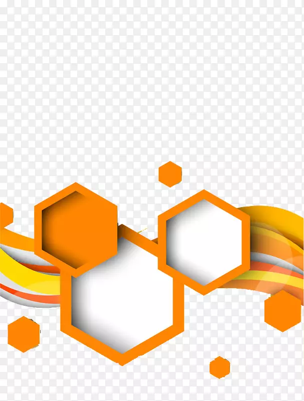 六角几何图形-橙色艺术装饰图片材料