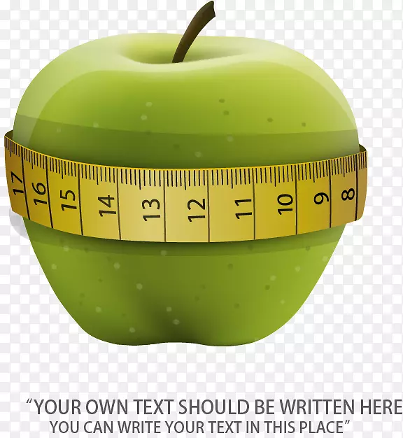 健康饮食素食苹果测量带绿色苹果载体资料下载