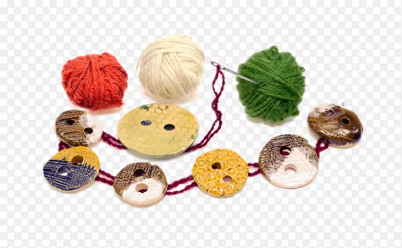 缝纫针扣-各种颜色的纽扣和线