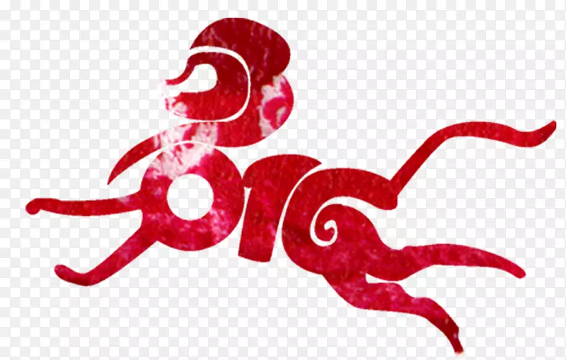 新年猴子新年一天剪纸快乐-猴子创意元素