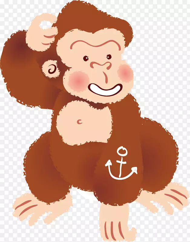 猴子猩猩剪贴画.卡通猴子