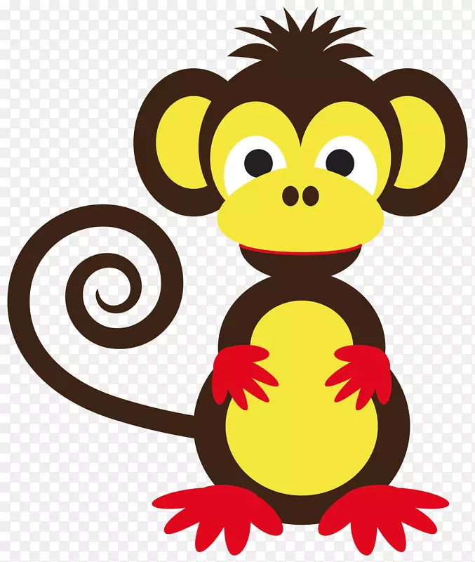 猿猴免费可爱剪贴画卡通大嘴猴