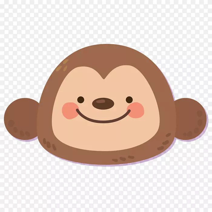 笑脸表情，图标-可爱的孟达猴子
