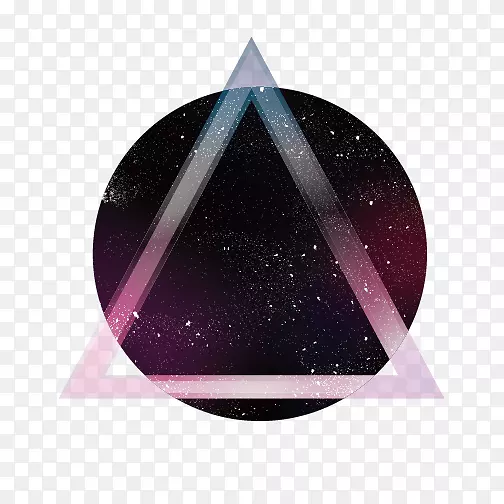 空间三角形插图-星几何背景