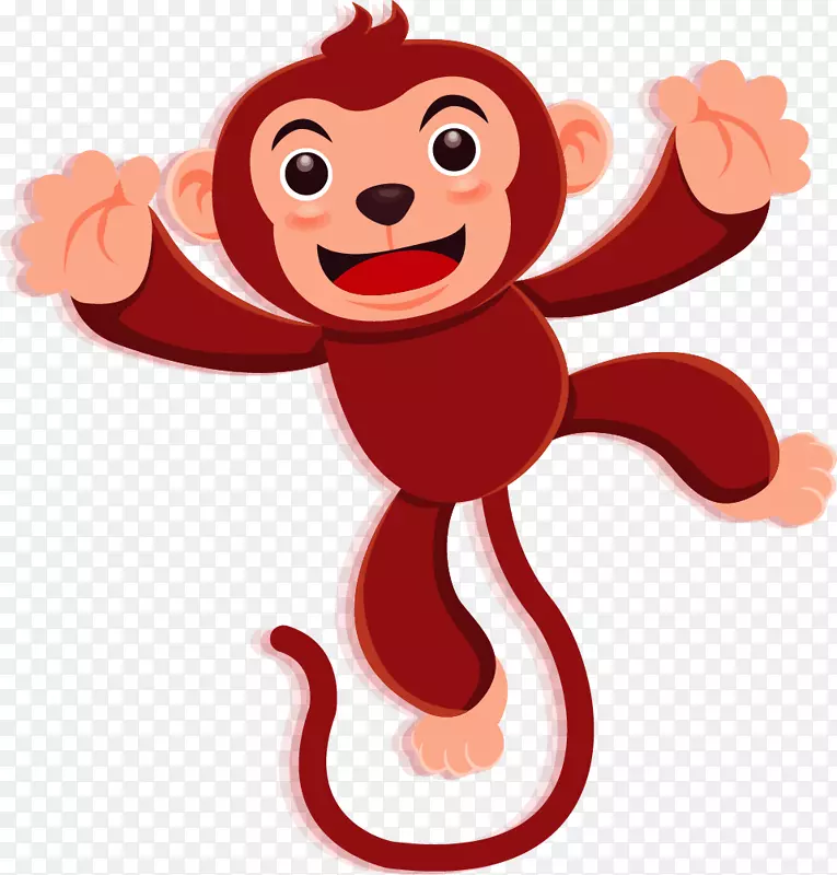 农历新年对联插图-画小猴子
